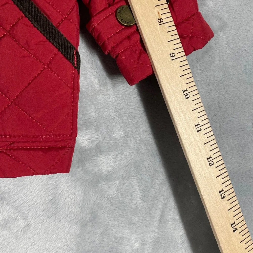 Ralph Lauren Quilted Barn Jacket Red Corduroy Collar Baby Toddler 6M